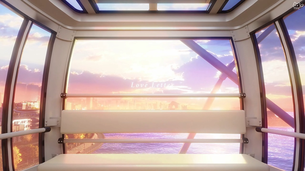 【動く背景】💖絆のループ🎡海の上で【完全に一周】回る観覧車です!🚟💌/VTuber向け/PV背景プラン/配信部屋♡