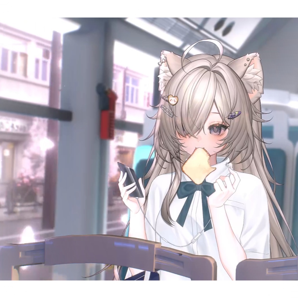 【VTuber向け】【Live2Dアイテム】彼女は旅に出る💼アニメ風 JK🍞/JK /Live2D衣装アクセサリー【VTS】配信用素材