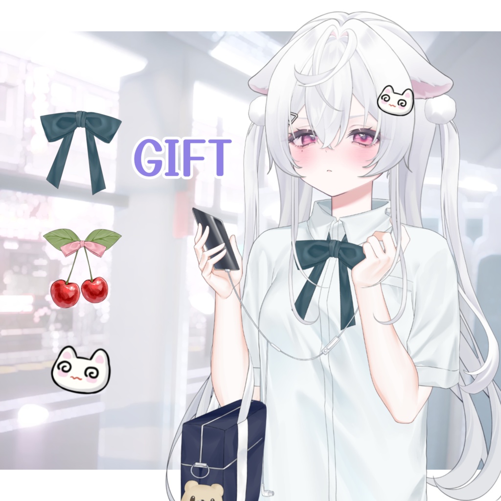 【VTuber向け】【Live2Dアイテム】彼女は旅に出る💼アニメ風 JK🍞/JK /Live2D衣装アクセサリー【VTS】配信用素材