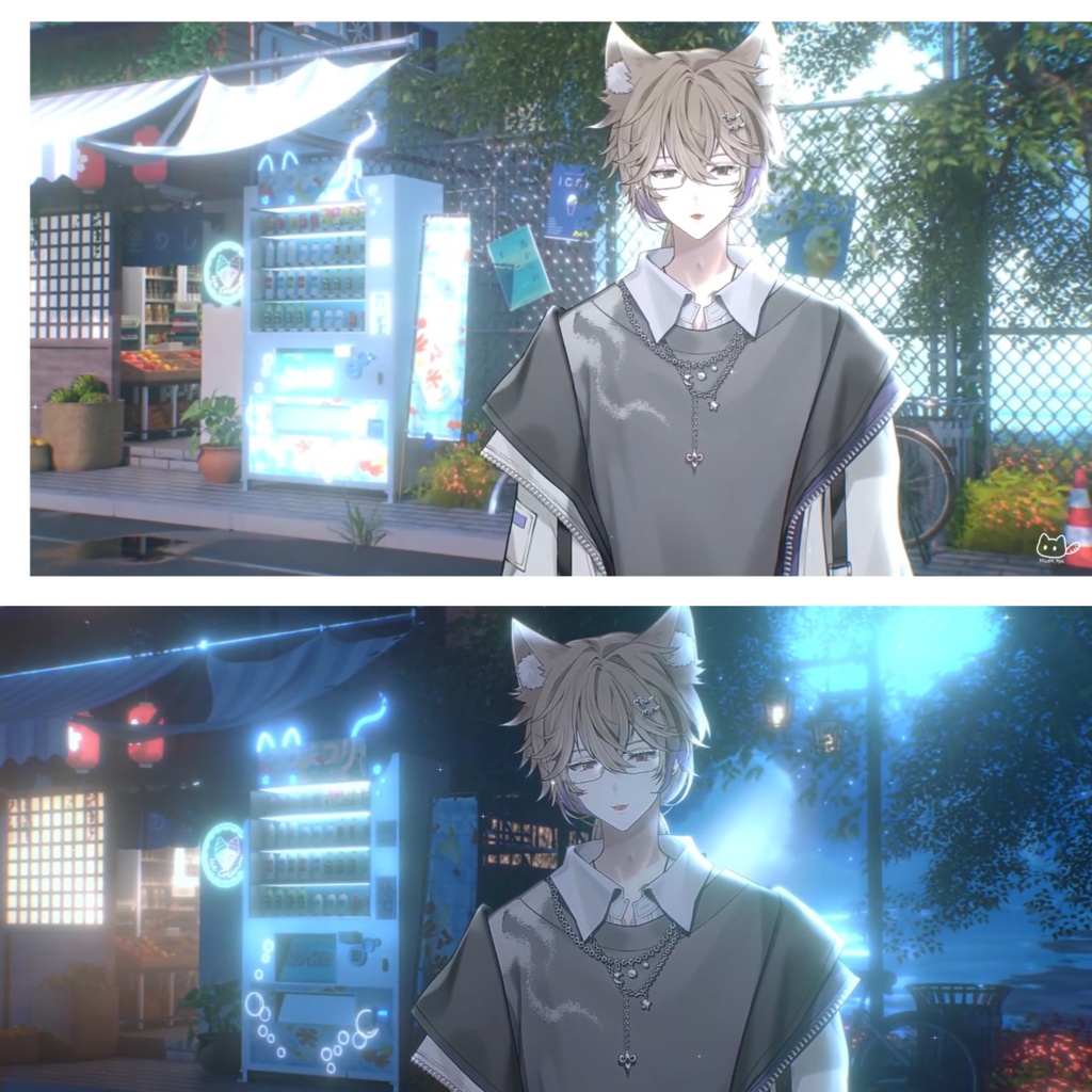 【VTuber向け】【Live2d付き】🍋生活感あふれる涼夏日常🫧 【揺れる夏の光】/Live2D衣装アクセサリー【VTS】配信用素材/動く背景