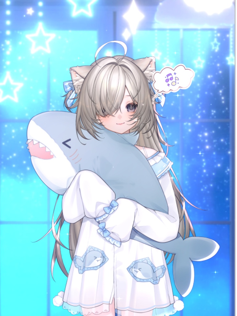 【VTuber向け】【Live2d付き】4色🐰PUKAPUKA🐰日常のホームウェア🎀/Live2D衣装アクセサリー【VTS】配信用素材/動く背景