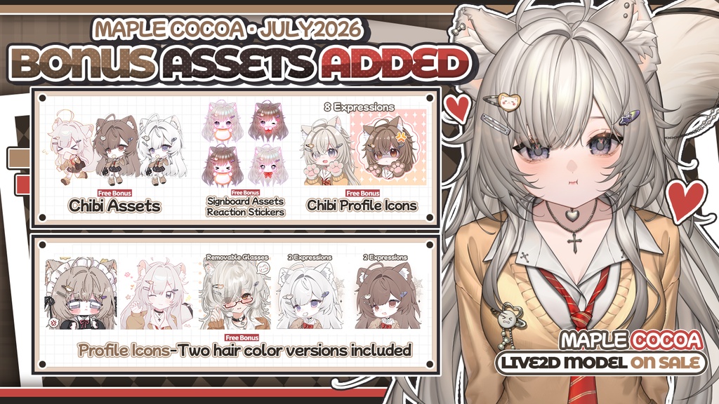 【Live2D Model/live2dモデル】楓糖可可🤎Ultra-high precision!!🤎JK🍁Generic Model