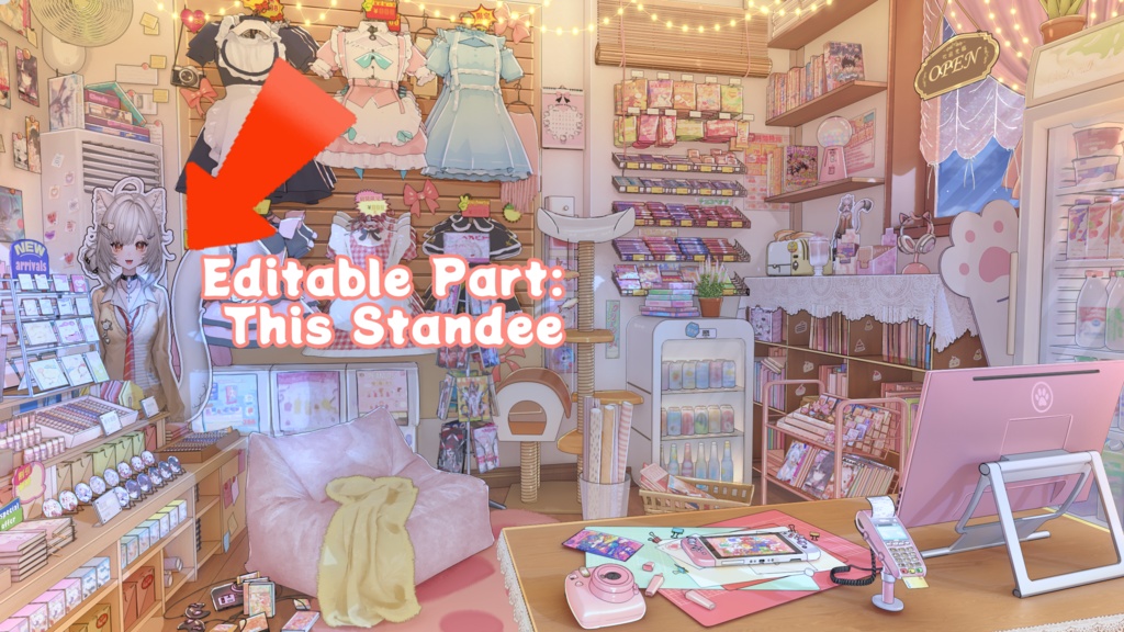 【特価は11.14まで】動く背景|📖👓メイド漫画店🐾|漫画風|住みたい部屋!|背景素材/配信用背景/VTuber向け/動画素材/配信部屋/デスク前景