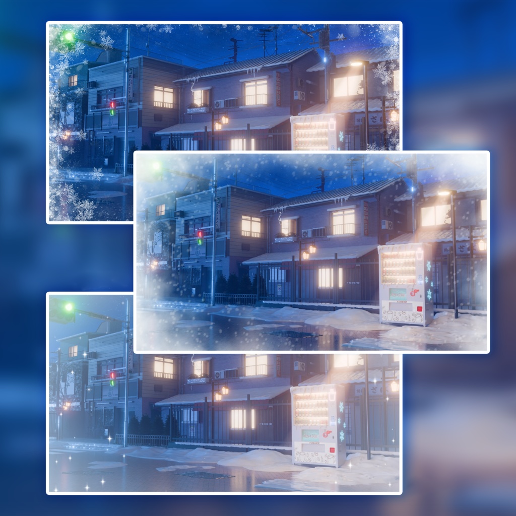 特価は11.25まで|動く背景|⛄️❄️あったかい飲み物、どう?🤍|雪の夜|日常の街|生活感|冬の雰囲気|配信用背景/VTuber向け/動画素材/配信部屋/前景