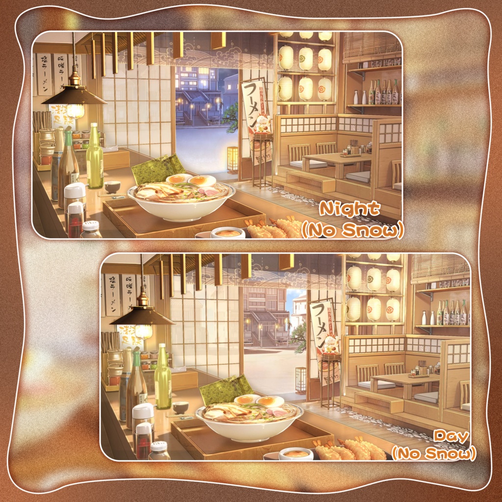 特価は12.15まで|動く背景|♨️冬を溶かす幸せの湯気🌫️雪夜ラーメン店/Overlay/雰囲気/冬/温かみ/冬の夜/配信用背景/VTuber向け/動画素材/配信部屋