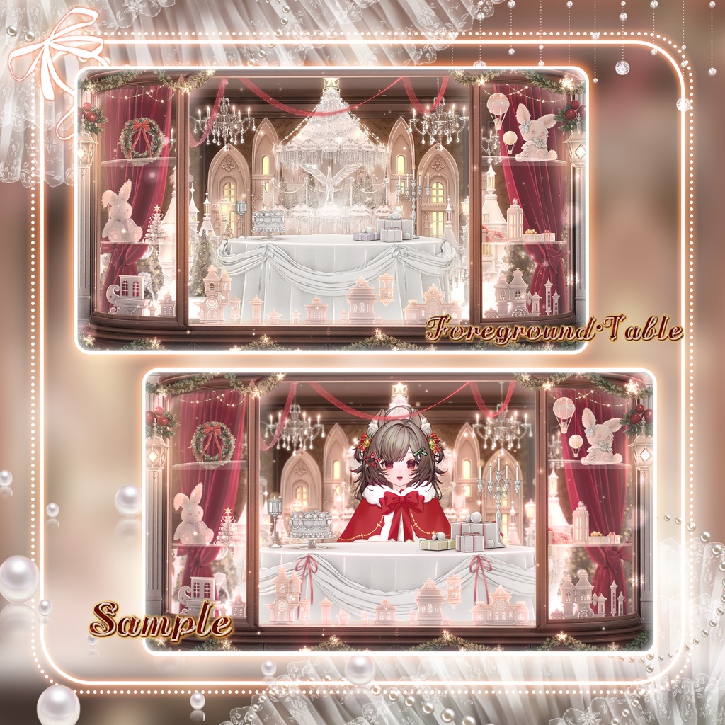 動く背景|🎄🦌聖夜の宝石箱💎✨ショーウィンドウの中にお入りいただけますよ!童話の世界に没入しよう!/ 聖夜/ 極致の華麗/ 魔法降臨/ 平安なる夜/ Overlay/雰囲気/冬/温かみ/冬の夜/配信用背景/VTuber向け/動画素材/配信部屋