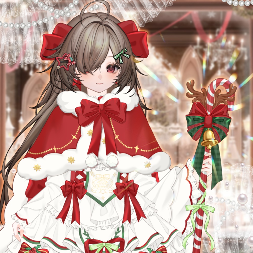 「無料/有料」Outfit Assets|🎀クリスマスドール🎄聖夜の叙事詩💫VTuber向け|Live2d付き|【VTS】配信用素材/Live2D衣装アクセサリー