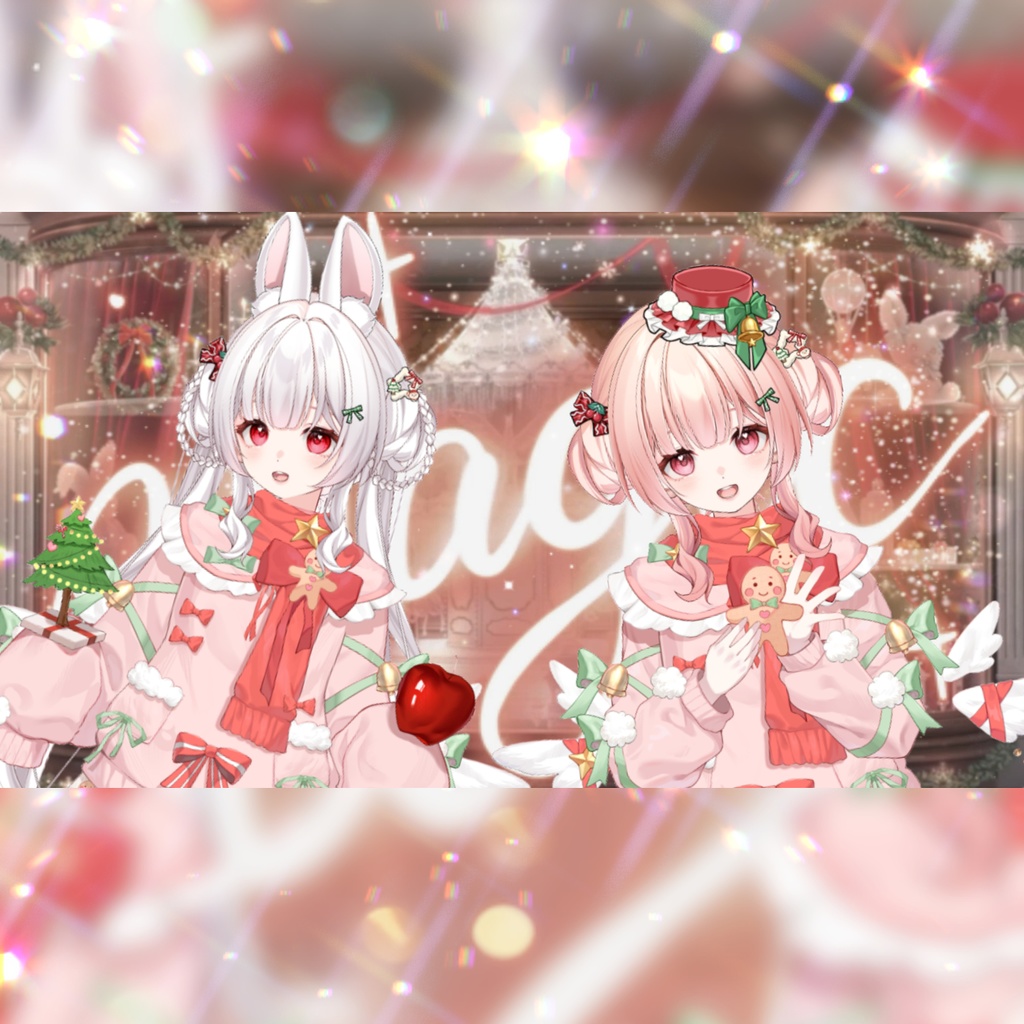 「無料/有料」Xmas-Outfit Assets|🎀꒰აRibbonAngel໒꒱・クリスマスセーター⁺˳✧🎀VTuber向け|Live2d付き|【VTS】配信用素材/Live2D衣装アクセサリー