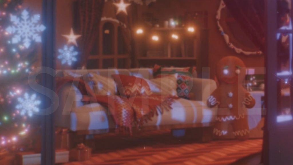 動く背景|Xmas🍰糖霜と暖炉・屋根裏のクリスマスイブ🎄/ 聖夜/ 配信用背景/VTuber向け/動画素材/ 魔法/ 平安なる夜/ Overlay/雰囲気/冬/温かみ/冬の夜/配信部屋