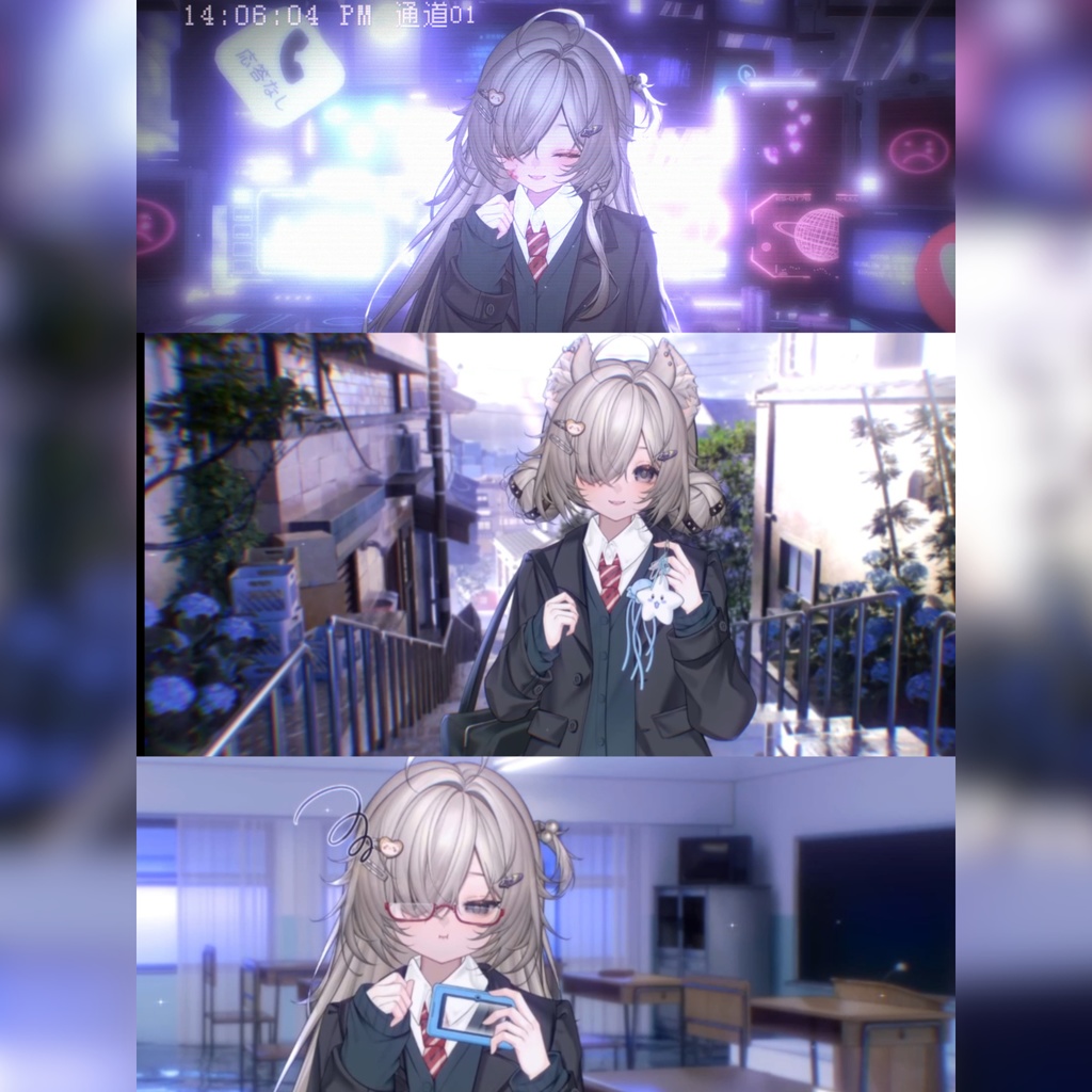 「Outfit Assets」|💼冬JK 制服🌨️未明天気・2 カラー🩵 |新年&日常&正月|VTuber向け|Live2d付き|【VTS】配信用素材/Live2D衣装アクセサリー