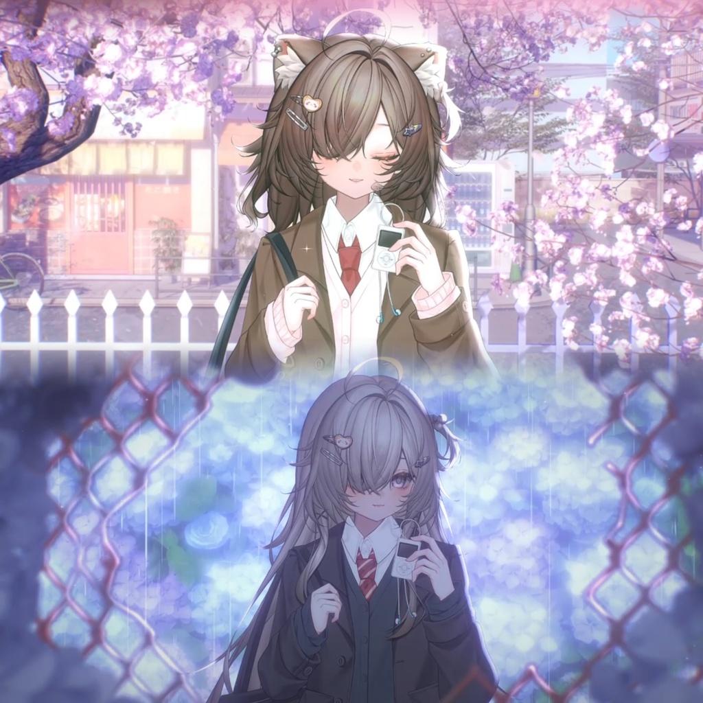 「Outfit Assets」|💼冬JK 制服🌨️未明天気・2 カラー🩵 |新年&日常&正月|VTuber向け|Live2d付き|【VTS】配信用素材/Live2D衣装アクセサリー