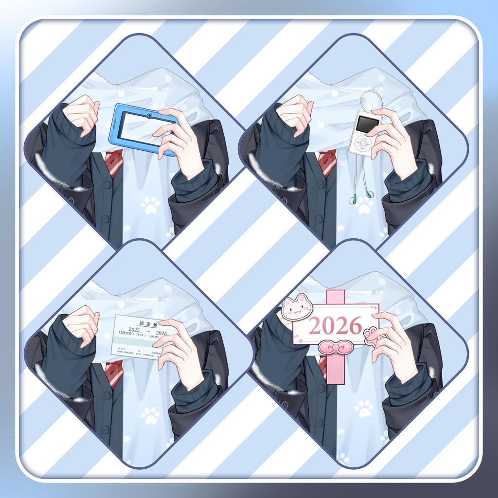 「Outfit Assets」|💼冬JK 制服🌨️未明天気・2 カラー🩵 |新年&日常&正月|VTuber向け|Live2d付き|【VTS】配信用素材/Live2D衣装アクセサリー