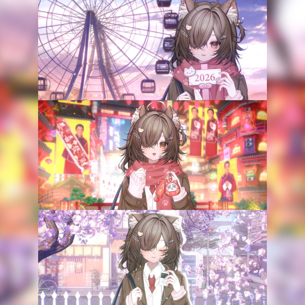 「Outfit Assets」|💼冬JK 制服🌨️未明天気・2 カラー🩵 |新年&日常&正月|VTuber向け|Live2d付き|【VTS】配信用素材/Live2D衣装アクセサリー