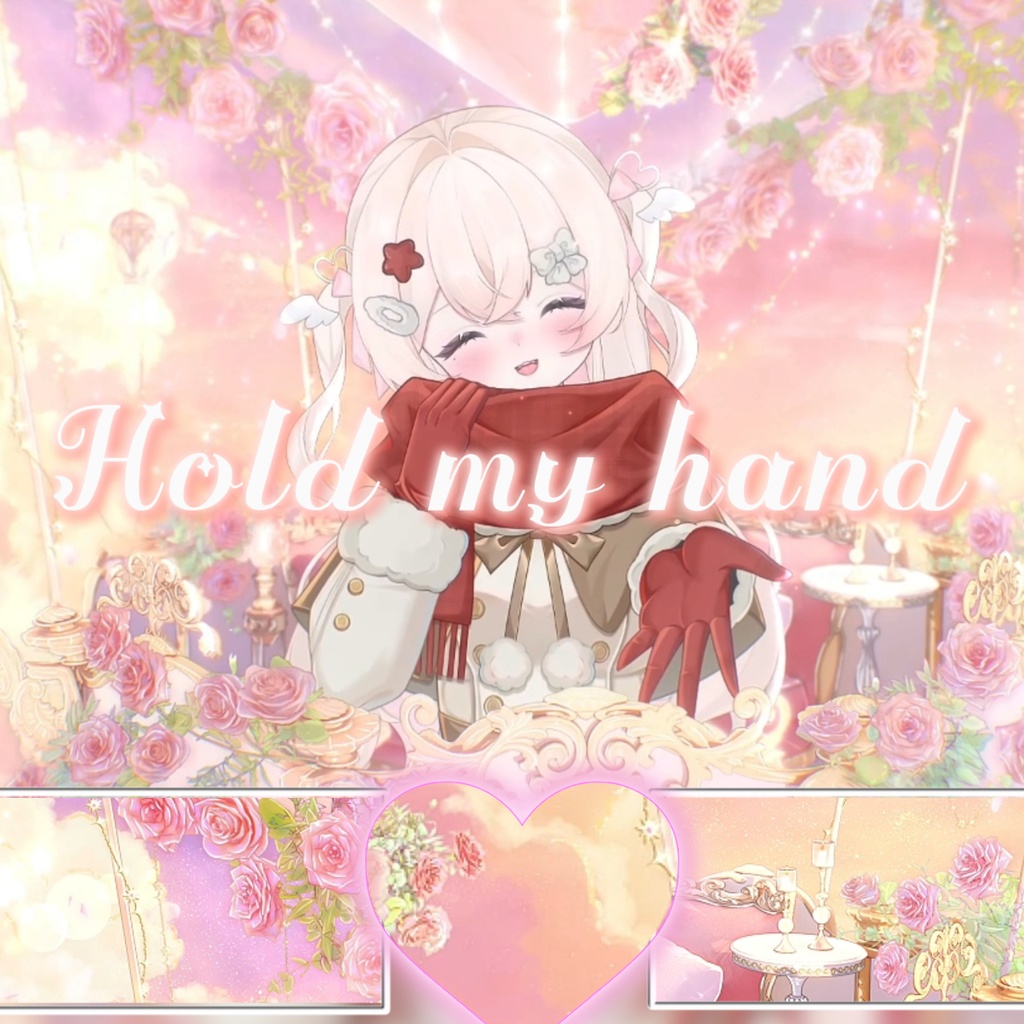 動く背景|Valentine's Day💐搭乗可能な熱気球背景☁️Fly me to the moon🌙/ 空中飛行/Overlay/バレンタイン/雰囲気/0214/配信用背景/VTuber向け/動画素材/配信部屋/日常/生活感