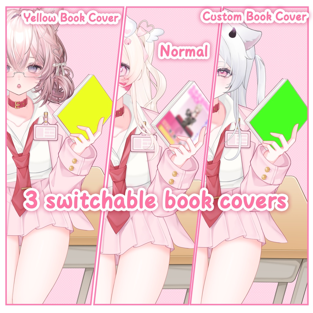 特価は03.27まで「Outfit Assets」マンガ風 x 風紀委員📋🔍| JK 制服スーツ /学園風 /2 カラー|少女漫画|VTuber向け|Live2d付き|【VTS】配信用素材/Live2D衣装アクセサリー