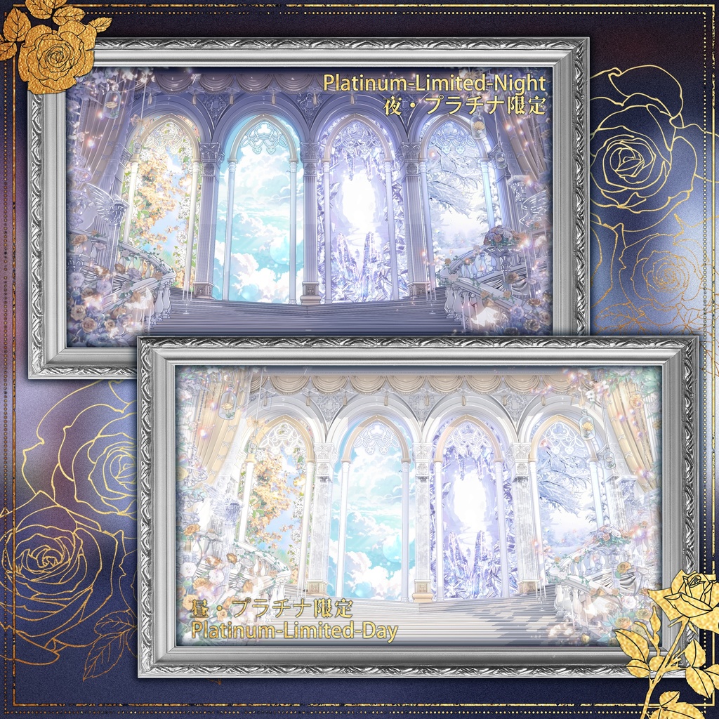 動く背景|☁️♱☽四時夢境☾♱⏳|四季の窓|中世幻想風|動く背景素材/配信用背景/VTuber向け/動画素材/配信部屋/天使と悪魔/雰囲気/神聖/地獄