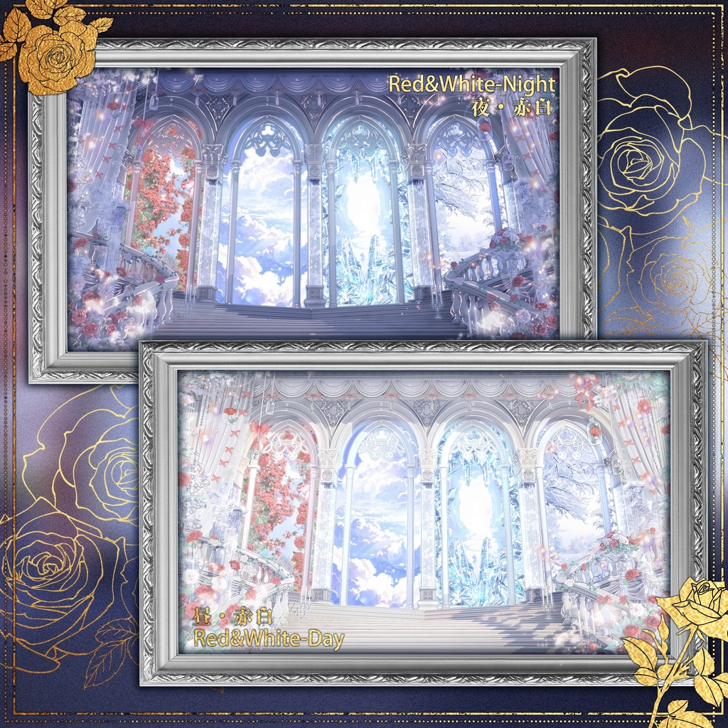 動く背景|☁️♱☽四時夢境☾♱⏳|四季の窓|中世幻想風|動く背景素材/配信用背景/VTuber向け/動画素材/配信部屋/天使と悪魔/雰囲気/神聖/地獄