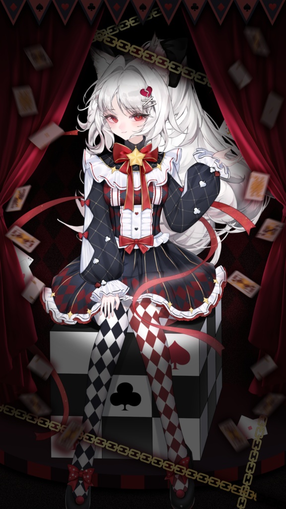 ✦Free Assets✦🎪無料 · April Fools' Day 🪄背景+ヘアクリップセット/Background + Hair Clip Set。VTuber向け/【VTS】配信用素材/ピエロ / マスク