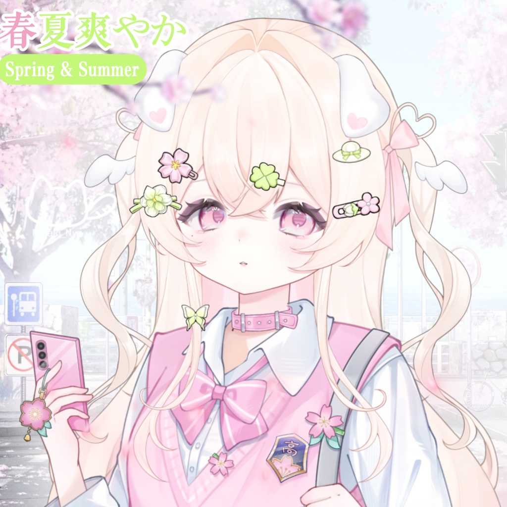 ✦Free Assets✦無料素材「🌷春夏ヘアクリップセット☘️」|配信素材/VTuber向け/動画素材/日常【VTS】