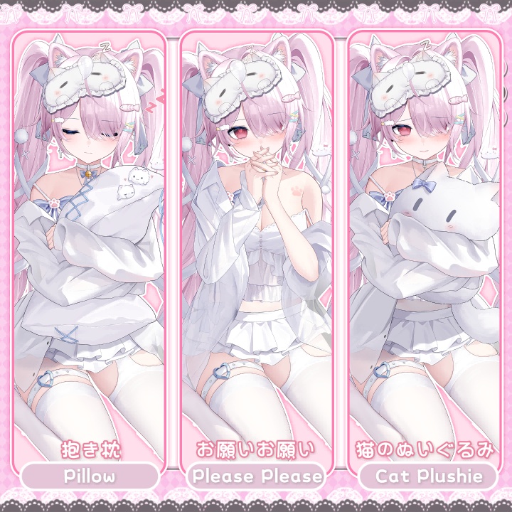 【Live2D Model/live2dモデル】苺ねこ🍓Ichigo Neko🐾|汎用モデル|Chibi/Q版切替|4髪型|10 Motions|60+ Toggles|Ghost Pet👻Generic Model|Pre-made