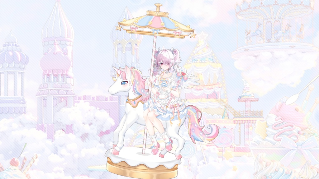 「Outfit Assets」VTuber向け|🎠夢色メリーゴーランド × 夢かわ祝祭パレード|全身VTS Live2Dアクセサリー / 誕生日配信 / 記念日配信 / イベント配信 / メリーゴーランドアニメーション付き / 3種類の手差分 / 無料ふわふわ羽付き / 配信用素材
