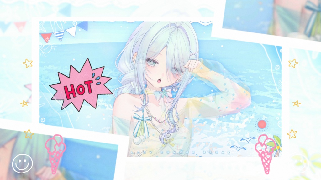 🌊 初週限定価格|のんびり夏休み中・VTS水着アクセサリー 🫧|Animated Swimsuit VTuber Asset