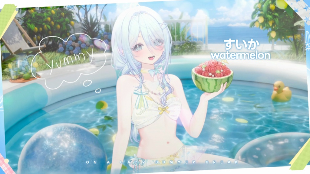 🌊 初週限定価格|のんびり夏休み中・VTS水着アクセサリー 🫧|Animated Swimsuit VTuber Asset