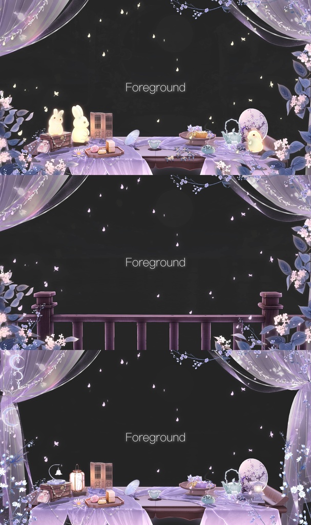 【期間限定価格】୨୧ 🌕月兎花宵🐇୨୧|中秋節・幻想中華風の動くVTuber配信背景|船体OFF差分&月光の海|Animated VTuber Background|Eastern Fantasy Moonlit Sea & Boat-Free Variation