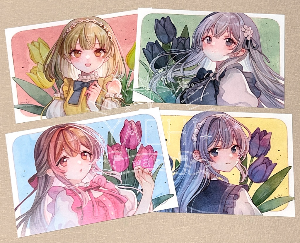 【倉庫発送】ポストカードセット「🌷」