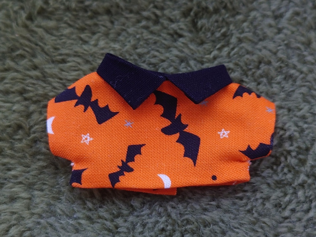 【ハロウィン企画】こうもりシャツ(10cmぬい用)