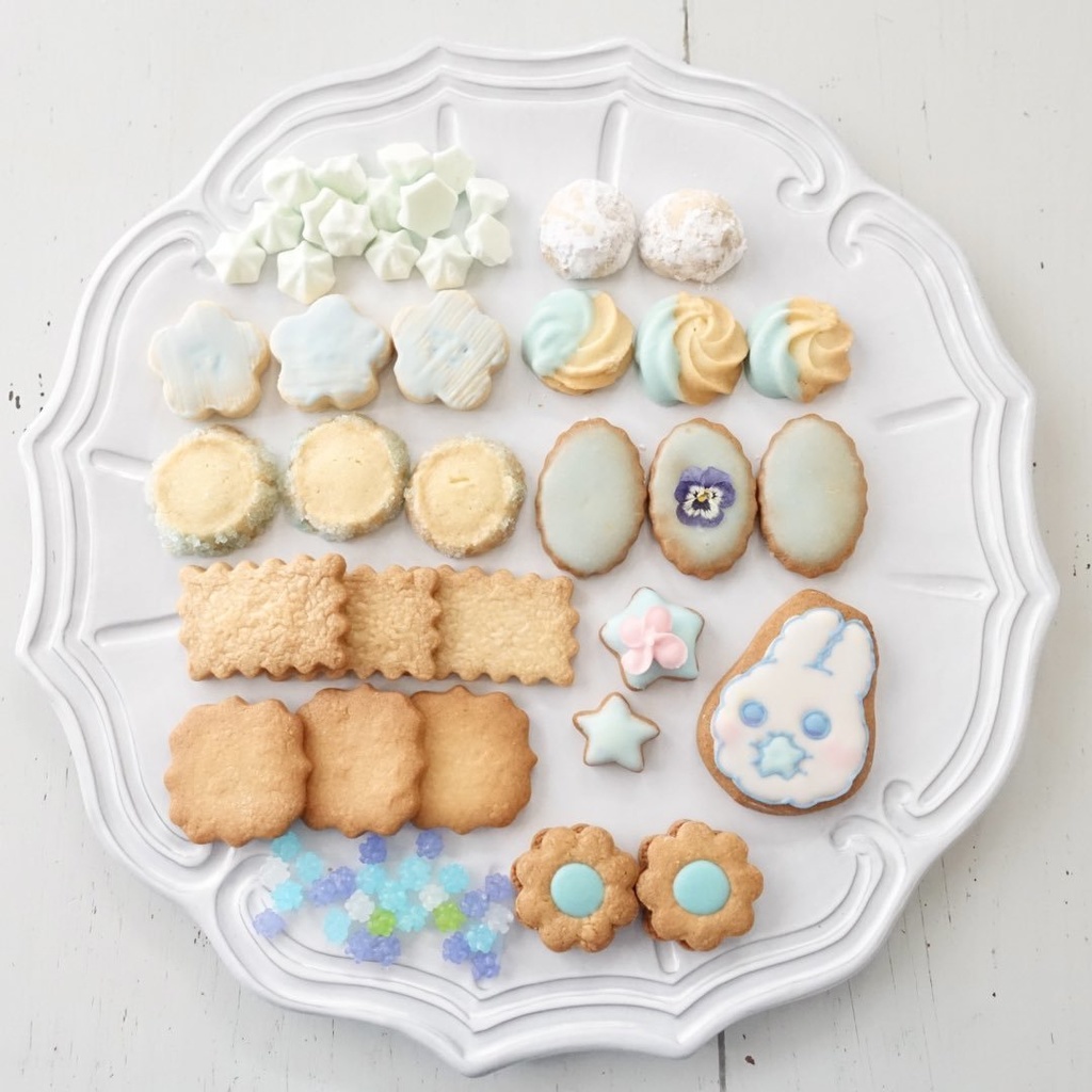 しろくものほしあつめ缶-brightblue-クッキー缶