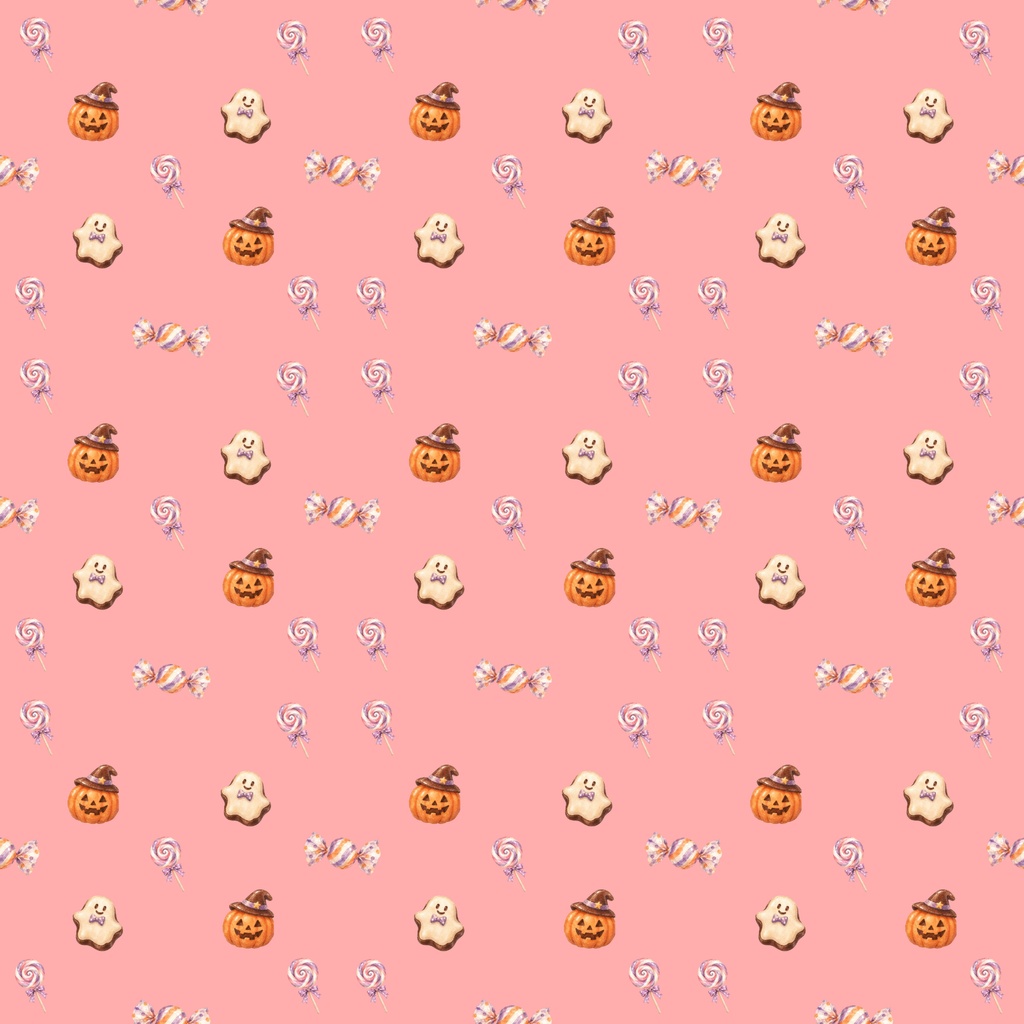 ハロウィン デジタルペーパー|水彩 おとなかわいい 5柄×2色 全10種|背景・ラッピング・コラージュ