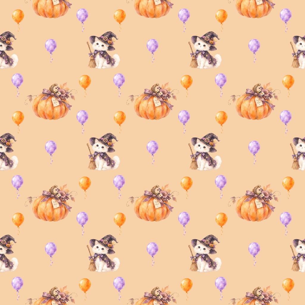 ハロウィン デジタルペーパー 5柄|カラフルでかわいい背景・ラッピング素材