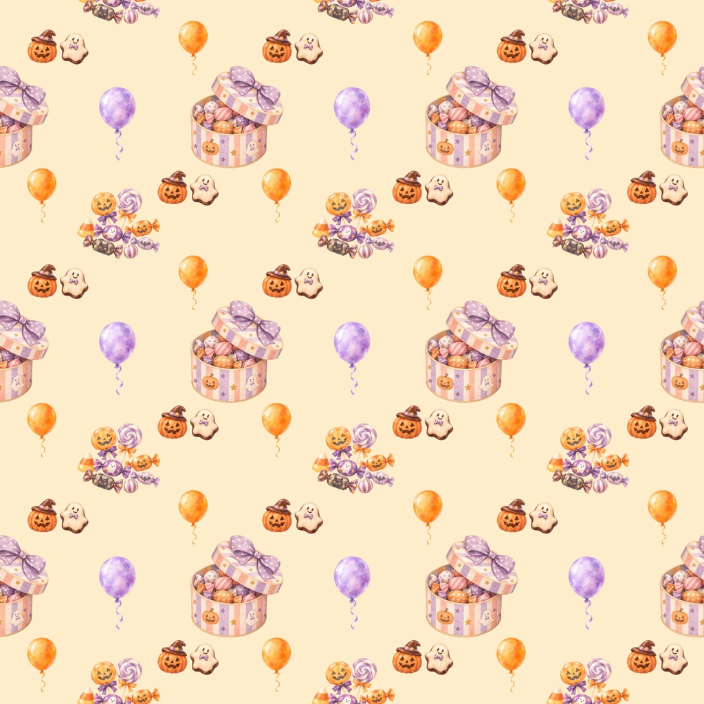 ハロウィン デジタルペーパー 5柄|パステルでかわいい背景・ラッピング素材