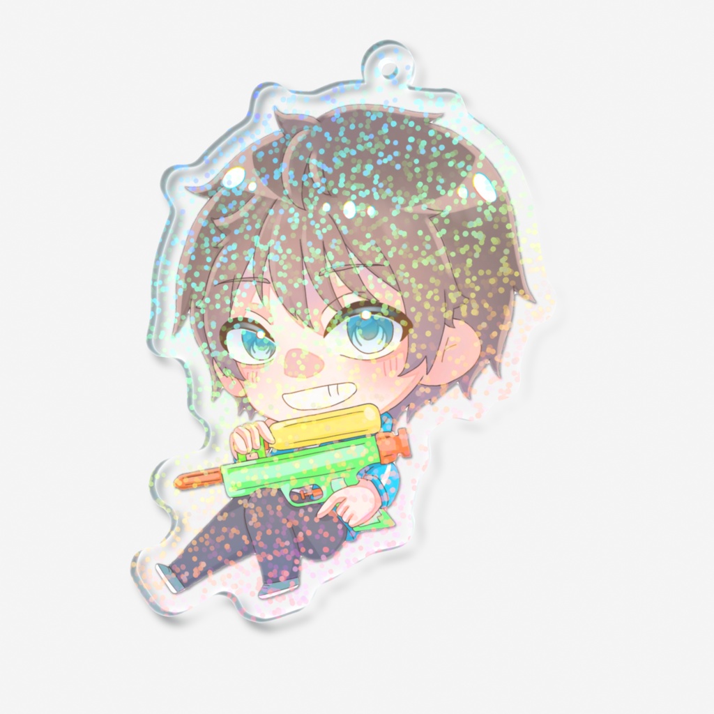 水色のざく アクリルキーホルダー (ホログラム)