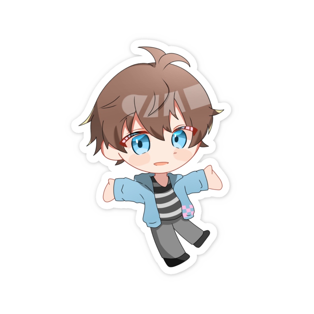 水色のざく ステッカー