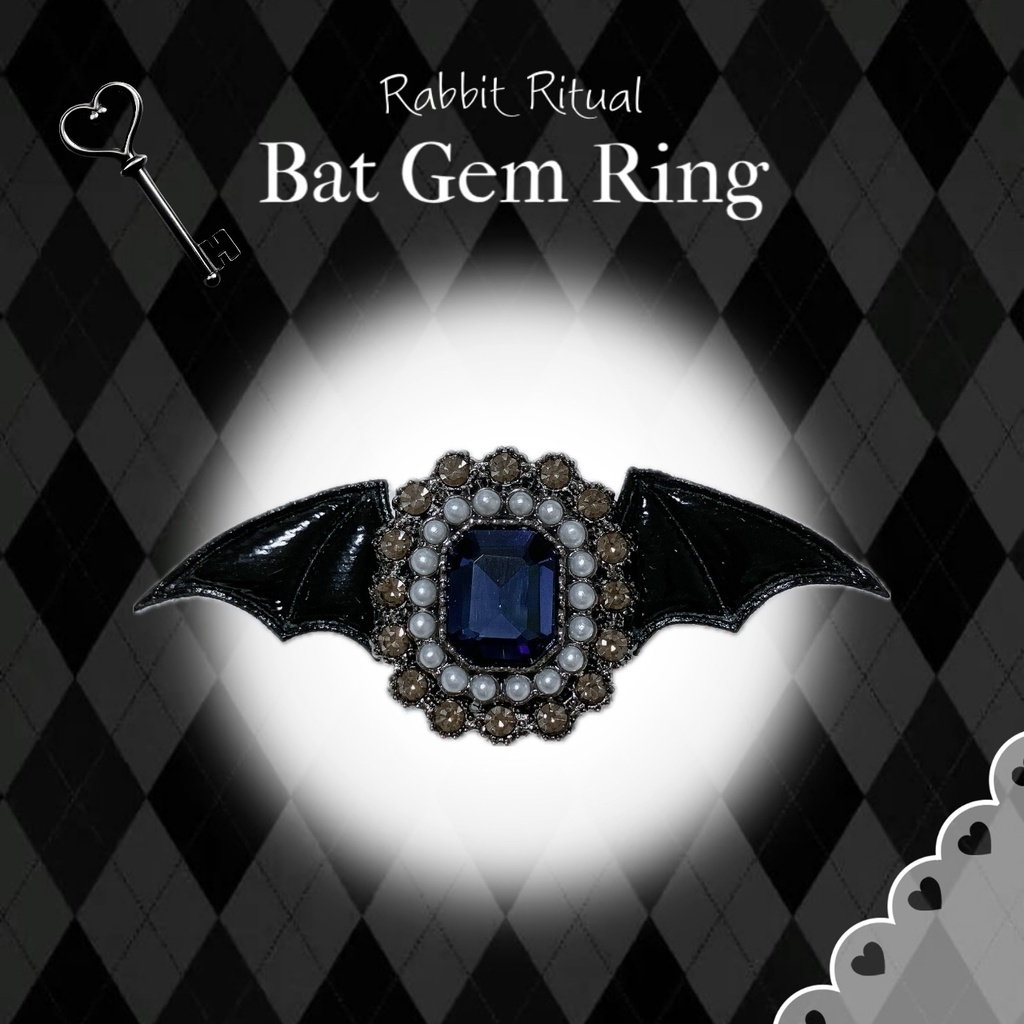 ♱ Bat gem ring ♱ 青