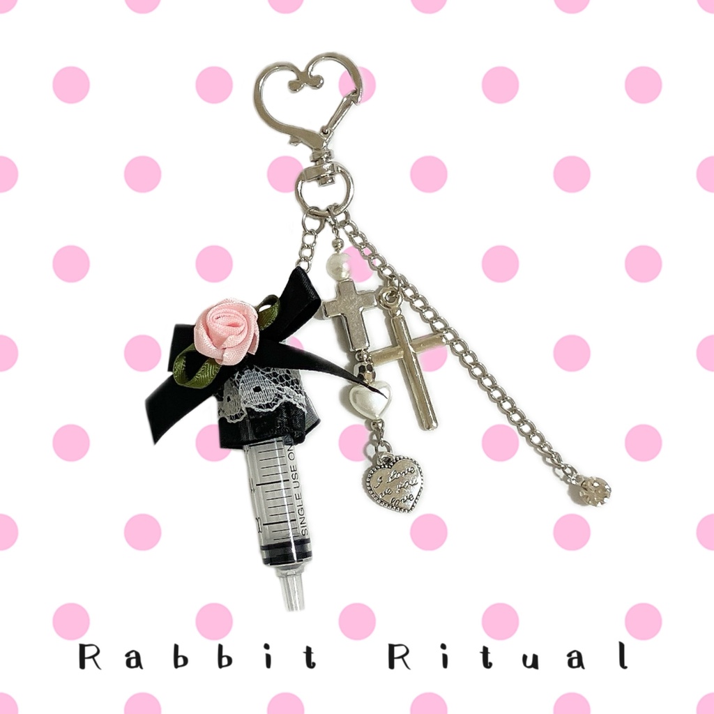 💉お注射ローズナースキーホルダー🎀ピンク