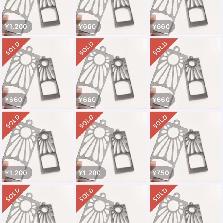 花札の耳飾り パーツ