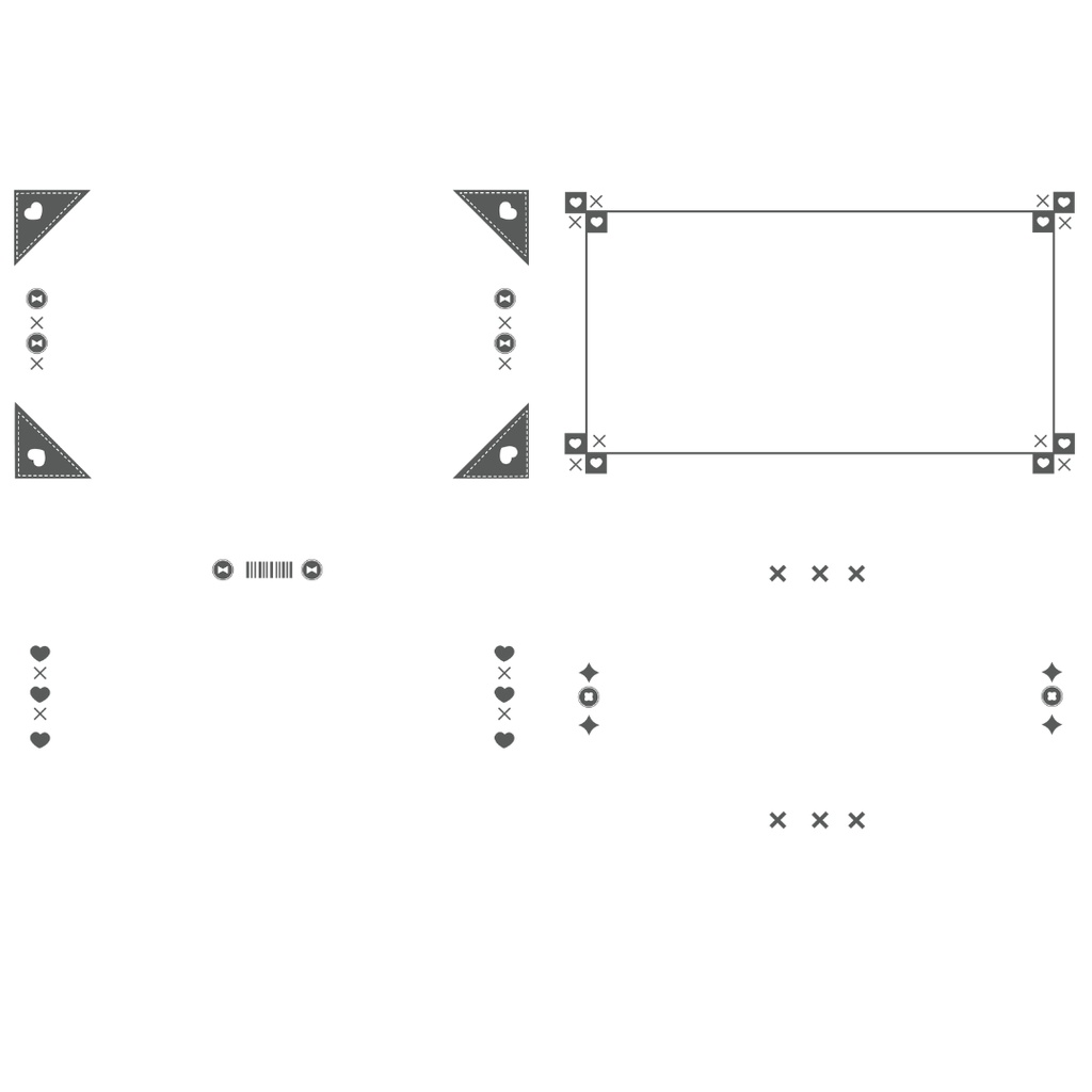 【サムネイルやMVに!】かわいい系のフレーム素材セット(全4種類×7色)