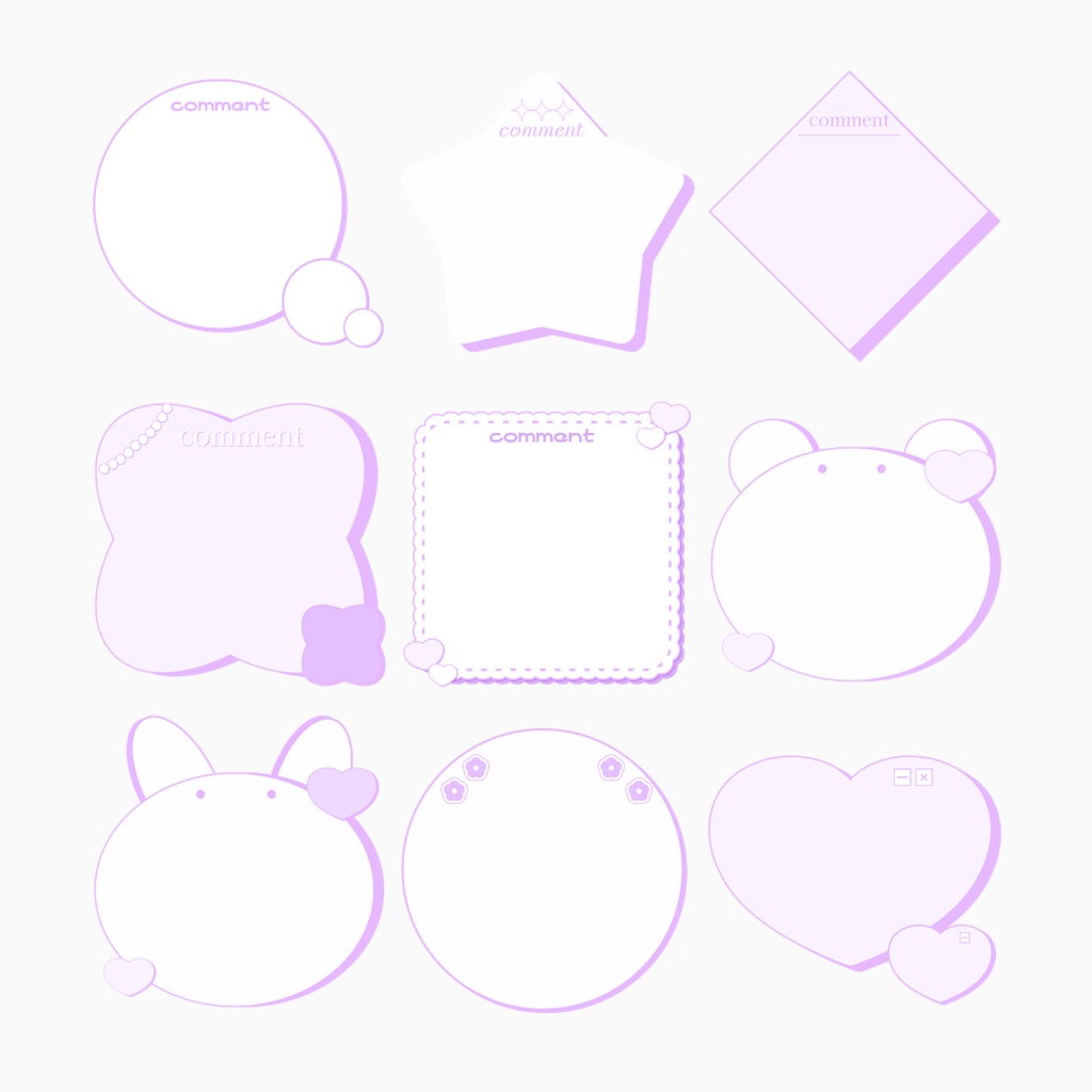 【VTuber素材】コメント枠&フリースペース枠セット