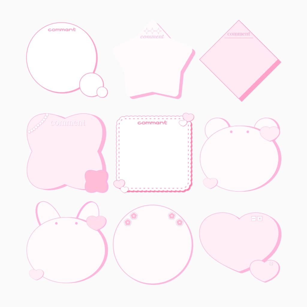 【VTuber素材】コメント枠&フリースペース枠セット