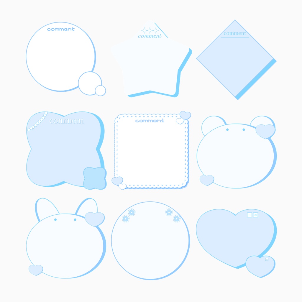 【VTuber素材】コメント枠&フリースペース枠セット