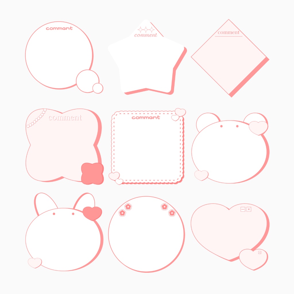 【VTuber素材】コメント枠&フリースペース枠セット