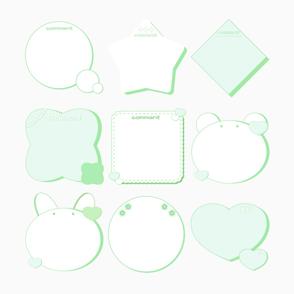 【VTuber素材】コメント枠&フリースペース枠セット