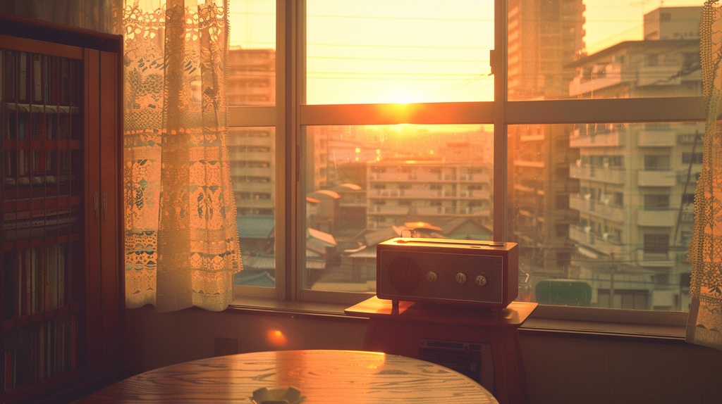 昭和団地の夕暮れ – AI素材パック(8枚)