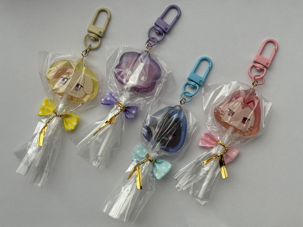 わんにゃくしょん ペロキャンキーホルダー