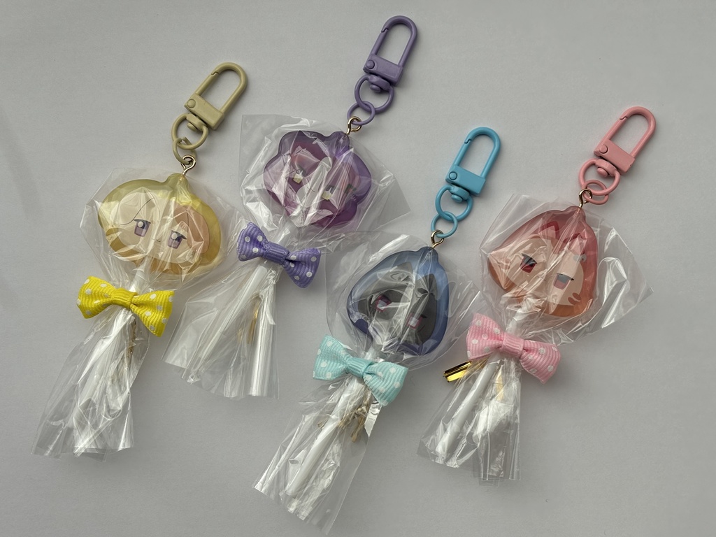 わんにゃくしょん ペロキャンキーホルダー