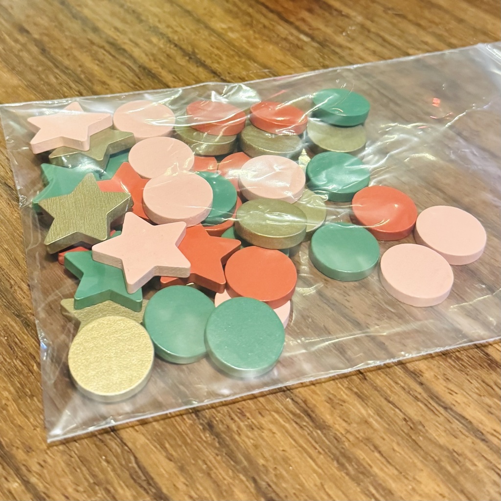 PUSHDROP 木製メダル40枚セット ホリデーカラー