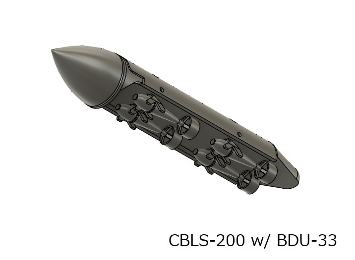 【在庫品】1/72スケール CBLS-200 訓練用ディスペンサー+ロケットポッド+BDU-33 1セット(プラスチックモデル用品)